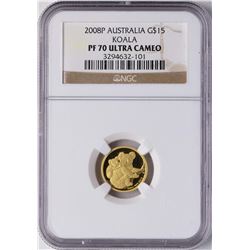 2008P Australia $15 Koala Proof Gold Coin NGC PF70 Ultra Cameo