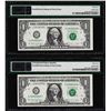 Image 2 : (2) Consec 1988A $1 Federal Reserve STAR Notes Insufficient Ink ERROR PMG Ch. Un