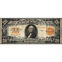 1922 $20 Gold Certificate Note