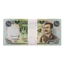 Lot of (25) Iraqi 25 Dinars Saddam Hussein Notes