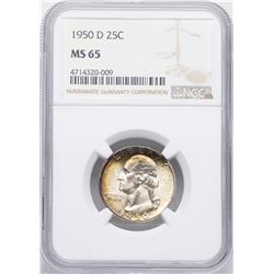 1950-D Washington Quarter Coin NGC MS65