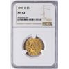 Image 1 : 1909-D $5 Indian Head Half Eagle Gold Coin NGC MS62