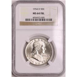 1954-D Franklin Half Dollar Coin NGC MS64FBL