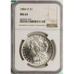 1884-O $1 Morgan Silver Dollar Coin NGC MS63