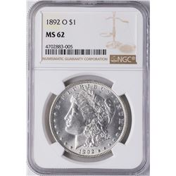 1892-O $1 Morgan Silver Dollar Coin NGC MS62
