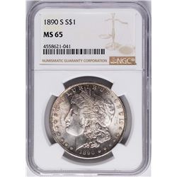 1890-S $1 Morgan Silver Dollar Coin NGC MS65