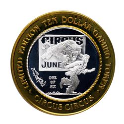 .999 Silver Circus Circus Hotel & Casino Reno, NV $10 Limited Edition Gaming Tok