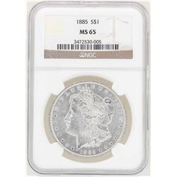 1885 $1 Morgan Silver Dollar Coin NGC MS65
