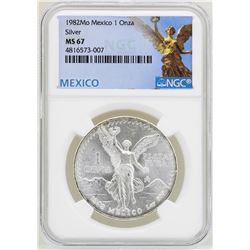 1982Mo Mexico Libertad Onza Silver Coins NGC MS67