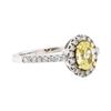 Image 1 : 14KT White and Yellow Gold 0.97 ctw Yellow and White Diamond Ring