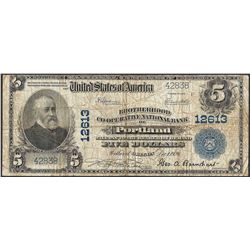 1902 $5 National Currency Note Brotherhood Co-Operative NB of Portland CH# 12613