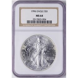 1996 $1 American Silver Eagle Coin NGC MS64