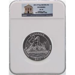 2011-P America the Beautiful Vicksburg 5 Ounce Silver Coin NGC SP70