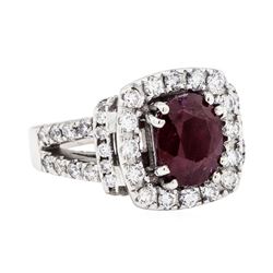 14KT White Gold 2.80 ctw Ruby and Diamond Ring