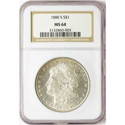 1880-S $1 Morgan Silver Dollar Coin NGC MS64