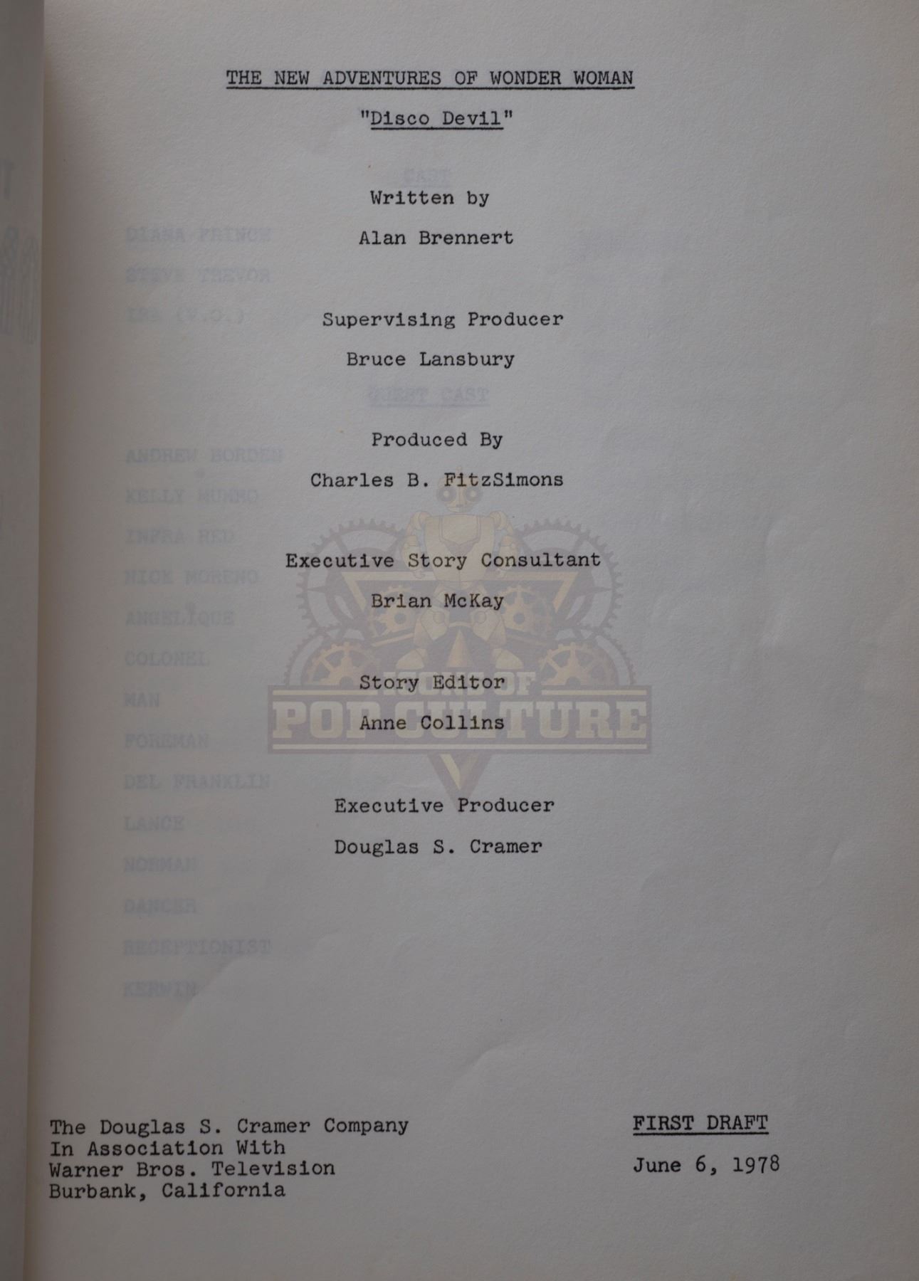 Wonder Woman (TV) Production Script 1056