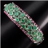 Image 1 : Natural Rich Green Emerald & Ruby 127.37 Ct Bangle
