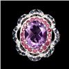 Image 2 : Natural 11x9 Mm Purple Amethyst Ruby Sapphire Ring