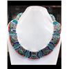 Image 1 : Tibet Hand Made Turquoise, Coral, Lapis Lazuli Necklace