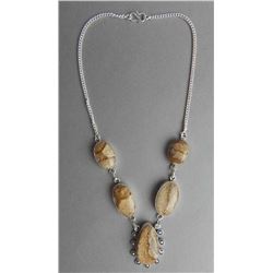 IMPRESSIVE 75.75 CT MOSAIC JASPER NECKLACE