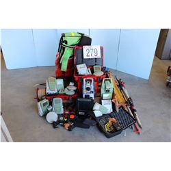 PRISMS, POLE PRISMS, TRIPODS, TOTAL SURVEY STATIONS W/ ACCESSORIES, GPSs, DUAL FREQUENCY GPS ANTENNA