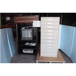MONITORS, CABINETS, VCR RECORDER