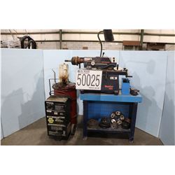 BATTERY CHARGER, LUBRICATOR, DRUM LATHE W/ BENCH