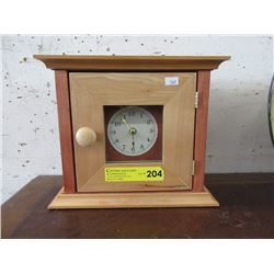 Maple Wood Mantle Clock with Door