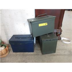 3 Metal Ammo Cases