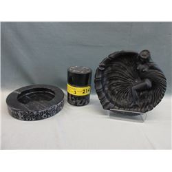 Stone Smoking Set & Hawaiian Ashtray