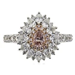 0.27 ctw Fancy Pink Diamond Ring - 18KT Two-Tone Gold
