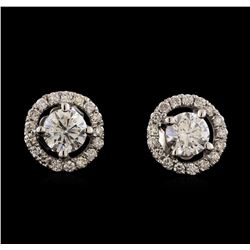 1.41 ctw Diamond Earrings - 14KT White Gold