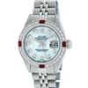 Image 2 : Rolex Ladies Stainless Steel Blue MOP Diamond & Ruby Datejust Wristwatch