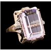 Image 1 : 32.28 ctw Kunzite and Diamond Ring - 14KT Rose Gold