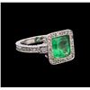 Image 1 : 2.54 ctw Emerald and Diamond Ring - 14KT White Gold