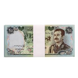 Lot of (25) Iraqi 25 Dinars Saddam Hussein Notes