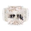 Image 2 : 14.15 ctw Morganite And Diamond Ring - 14KT White Gold