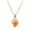 Image 2 : 2.40 ctw Mexican Opal and Diamond Pendant with Chain - 14KT Yellow Gold