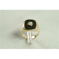 Onyx & Diamond Ring