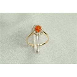 Padparadjah Sapphire & Diamond Ring