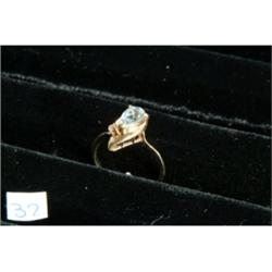 Aquamarine & Diamond Ring