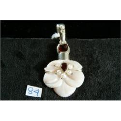 Garnet & Mother Of Pearl Pendant