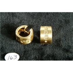 Gold "365" Earrings W/Melle Diamonds