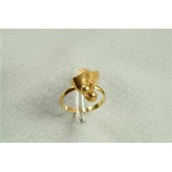 Gold Dangle Bead Ring