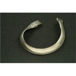 Silver 8" Herringbone Decor Bracelet
