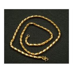 Gold 19" Hollow Box Links Necklace
