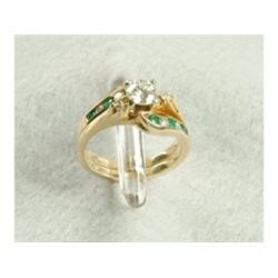 Diamond & Emerald Wedding Set