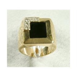 Onyx & Diamond Ring