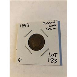 1898 Key Date Indian Head Cent Good Grade