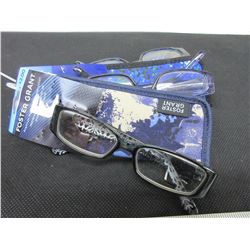 New Women's Foster Grant Reading Glasses with cases  +2.00 / 40.00 value